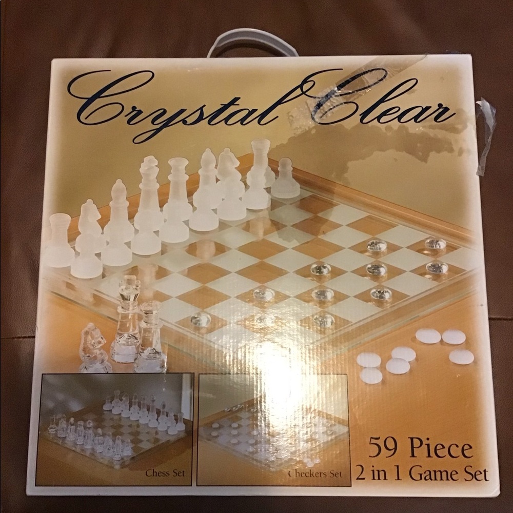 Crystal Clear 59 Piece Chess/Checkers Set
